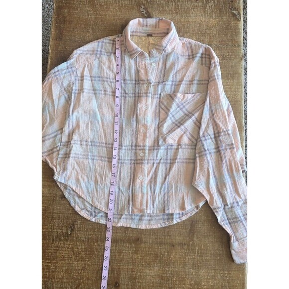 Free People cropped button up top‎ women's size XS - Picture 7 of 10